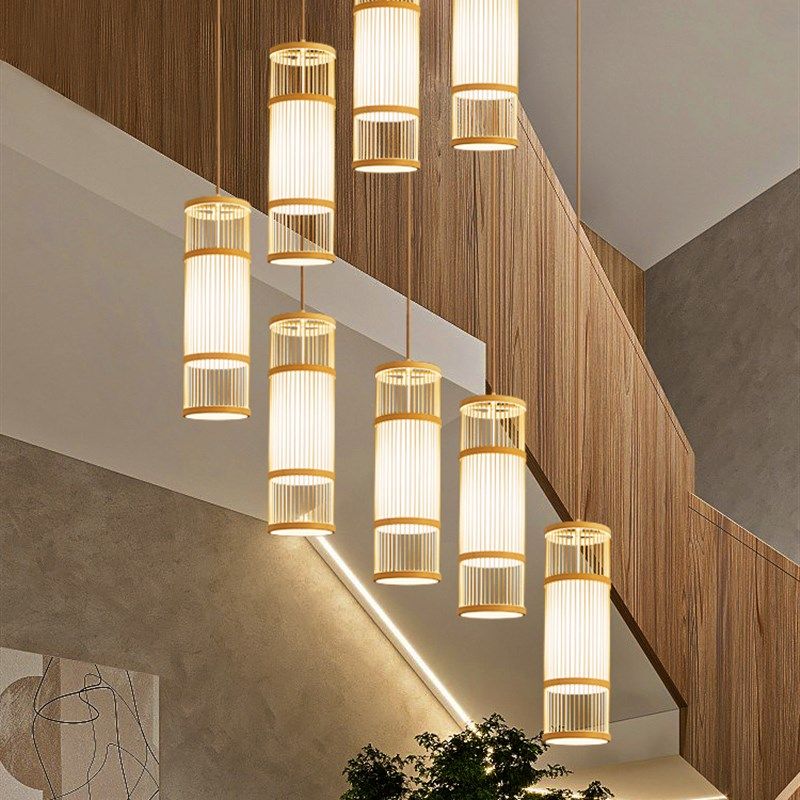 新中式竹编吊灯禅意茶楼民宿竹艺灯具日式酒店复式楼大厅楼梯吊灯,家装灯饰光源,酒店/宴会厅/餐饮吊灯,淘宝优惠券,粉丝福利购,淘宝优惠卷