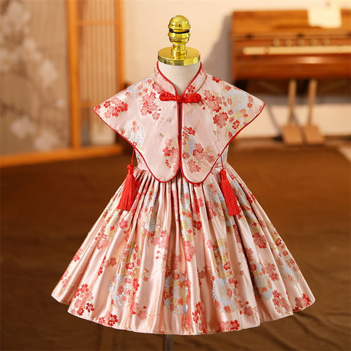 周岁礼服女宝宝中国风新款儿童唐装女童抓周服生日宴洋装秋冬款