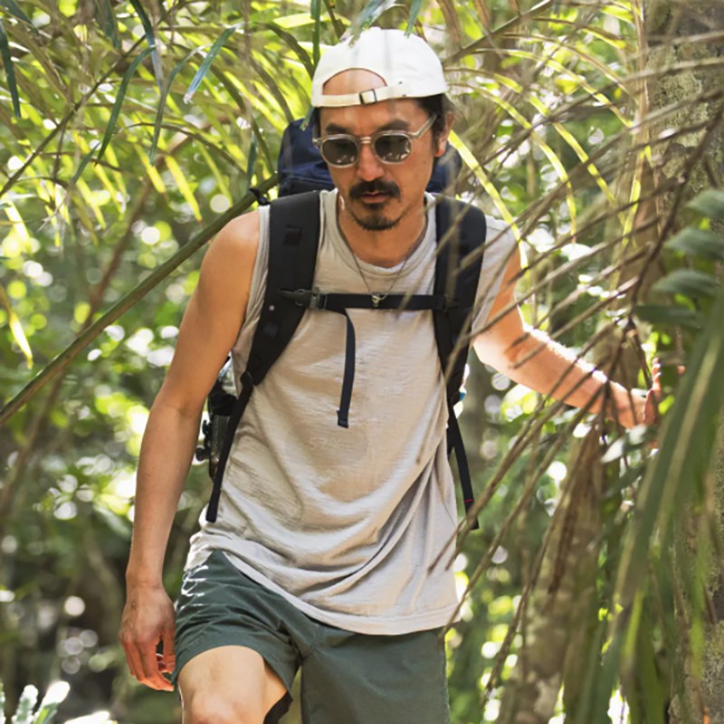 户外男夏季美利奴羊毛速干衣背心丝光透气排汗美丽诺运动登山徒步