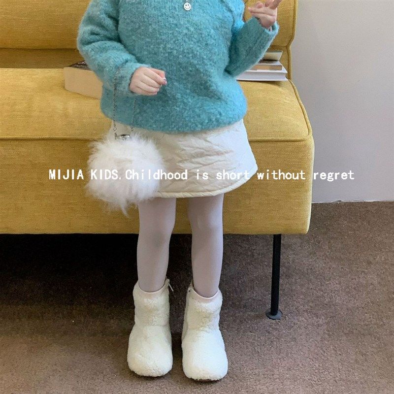 韩版童装女童短裙秋冬儿童夹棉半身裙纯色A字棉裙女宝宝白色裙子,童装/婴儿装/亲子装,半身裙,淘宝优惠券,粉丝福利购,淘宝优惠卷