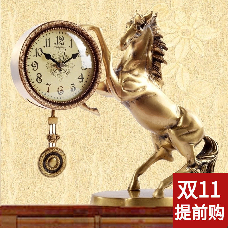 正品仿古钟表欧式纯铜座钟客厅创意台钟时钟静音时尚装饰桌摆件,家居饰品,座钟,淘宝优惠券,粉丝福利购,淘宝优惠卷