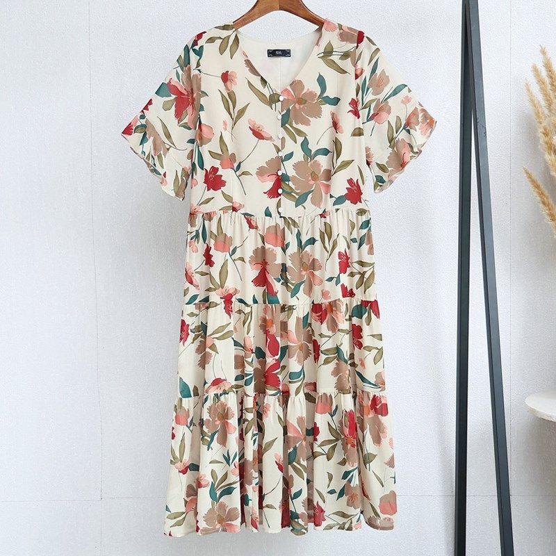 加肥特大码女装雪纺连衣裙夏季胖mm300斤喇叭袖中长款裙子,女装/女士精品,大码连衣裙,淘宝优惠券,粉丝福利购,淘宝优惠卷