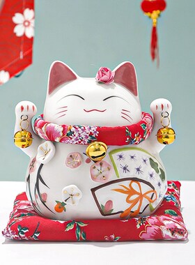 招财猫摆件陶瓷创意礼品家居装饰存钱罐客厅家用开业收银台发财猫
