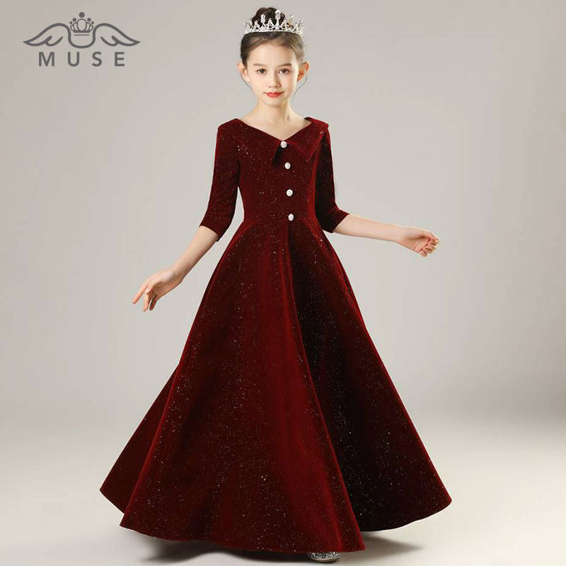 2021新款女大童晚礼服裙钢琴演奏礼服女童礼服裙长袖春款生日礼服,童装/婴儿装/亲子装,儿童礼服,淘宝优惠券,粉丝福利购,淘宝优惠卷