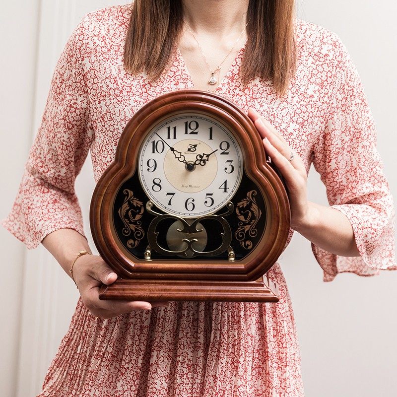 客厅台钟新中式古典静音座钟复古摇摆时钟表玄关酒柜博古架摆件,家居饰品,座钟,淘宝优惠券,粉丝福利购,淘宝优惠卷