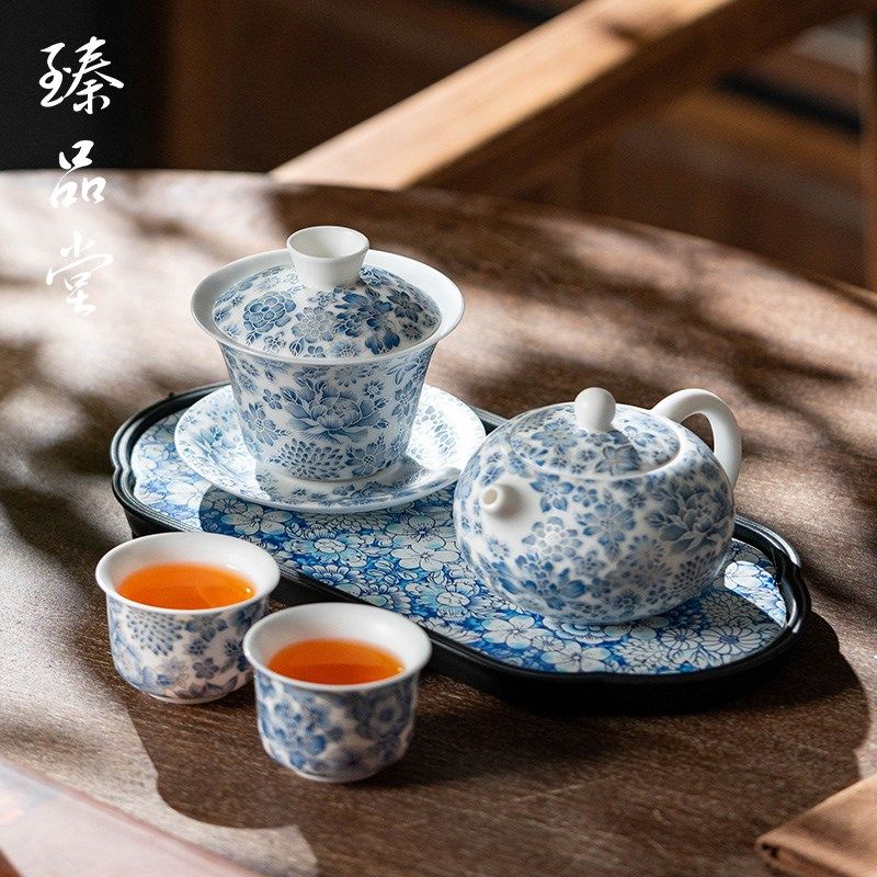 臻品堂掐丝银茶具套装家用功夫茶杯高档陶瓷泡茶壶泡茶杯托盘整套,餐饮具,功夫茶具,淘宝优惠券,粉丝福利购,淘宝优惠卷