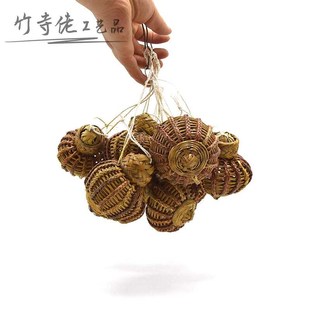 手工竹编草编蛐蛐笼飞有盖虫笼子蟋蟀昆虫鸟笼挂件精致传统工艺品