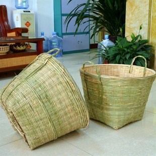 竹篓筐藤编竹编收纳筐喜庆手编扁担箩筐淘米箩兜垃圾粮食杂物篮筐