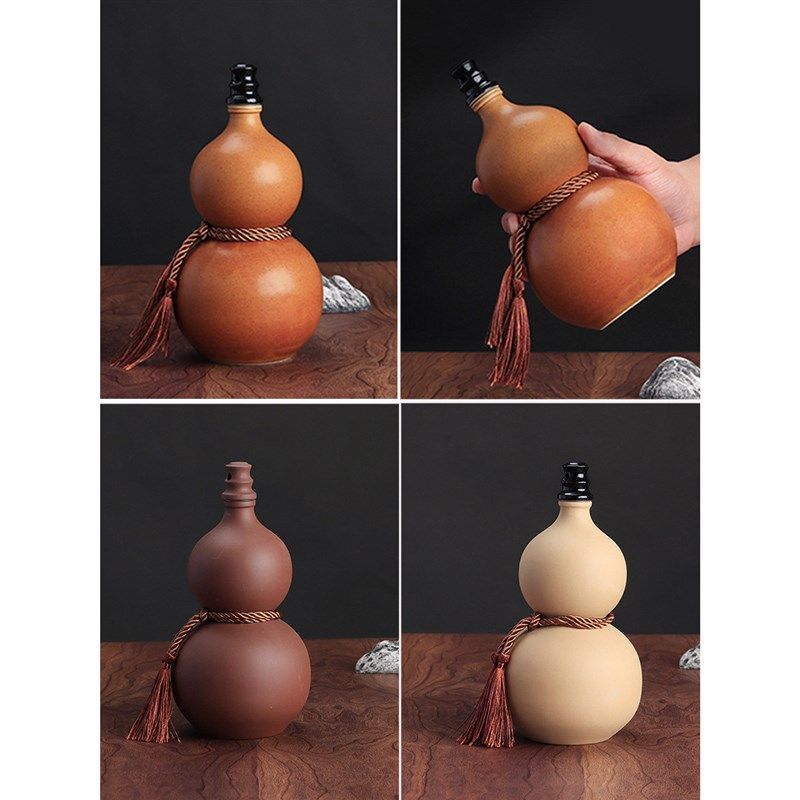 天然真葫芦陶瓷瓶紫砂葫芦水壶酒壶复古密封坛紫砂家用窖藏酒瓶,特色手工艺,其他特色工艺品,淘宝优惠券,粉丝福利购,淘宝优惠卷