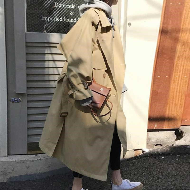 风衣女中长款2020年春秋季流行新款女装大衣韩版宽松过膝外套