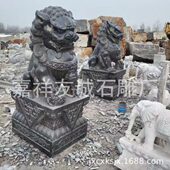 石雕狮子一对汉白玉花岗岩青石仿古石头狮子门口装 饰摆件厂家直供