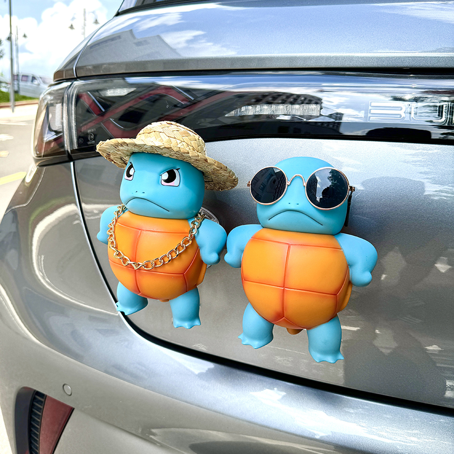 可爱杰尼龟汽车摆件后p备箱车尾挂件车顶装饰创意车载网红公仔抖
