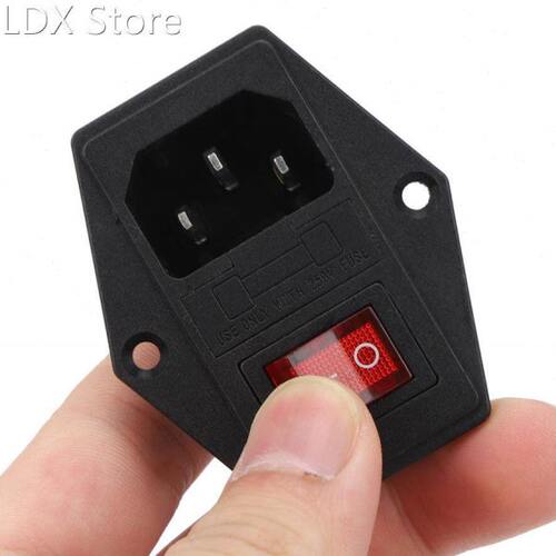 3Pcs Inlet Socket AC Power Socket Switch 4-Pin Wall Plug wit