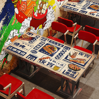 餐厅酒店餐桌垫h龙虾烧烤饭店防水防油硅胶桌布来图logo定制西餐