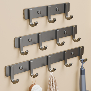 挂钩一排长条免打孔钥匙挂架z卫生间浴室上墙打孔强力承重挂衣架