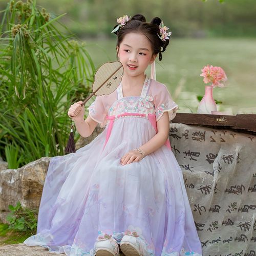 女童汉服超仙气古风连衣裙2025年夏季新款小女孩齐胸襦裙唐装长裙