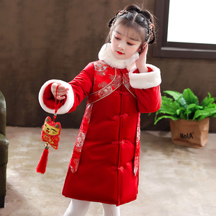 冬装拜年服加厚儿童过年喜庆衣服汉服女童中国风女宝宝唐装棉袄冬