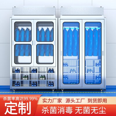 不锈钢洁净衣柜无尘车间杀菌鞋柜百级FFU净化除尘防静电无尘服柜