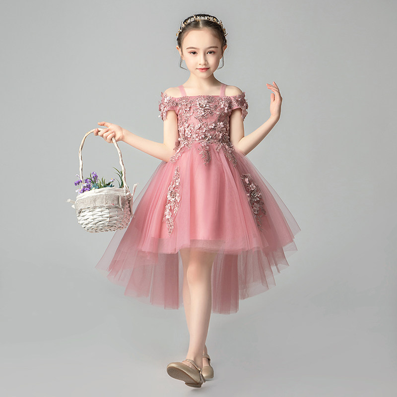 儿童礼服公主裙花童蓬蓬纱婚纱裙小女孩主持人洋气钢琴演出服走秀