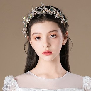 儿童发箍女童水钻头饰学校钢琴演出甜美发饰小女孩公主裙配饰头箍
