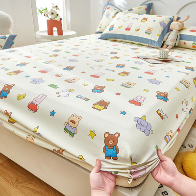 A类老粗布床笠纯棉100全棉加厚防滑床单定制床垫保护套学生单双人