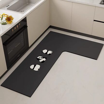 厨房专用地垫吸水吸油7字脚垫l型耐脏可擦免洗防水防油防滑边地毯