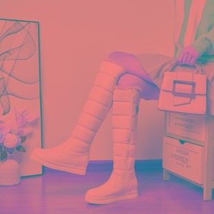 侧拉链加厚棉靴保暖雪地鞋子女长靴2021冬季新款平底高筒靴女鞋