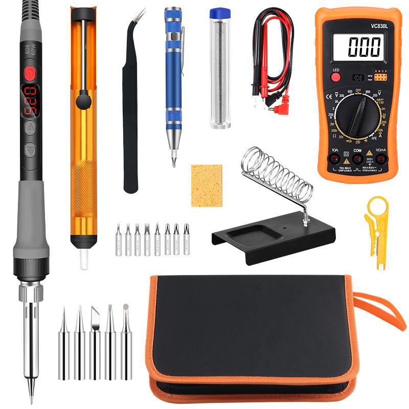 热销款可调温内热式60w电烙铁工具包套装万用表家用维修焊接