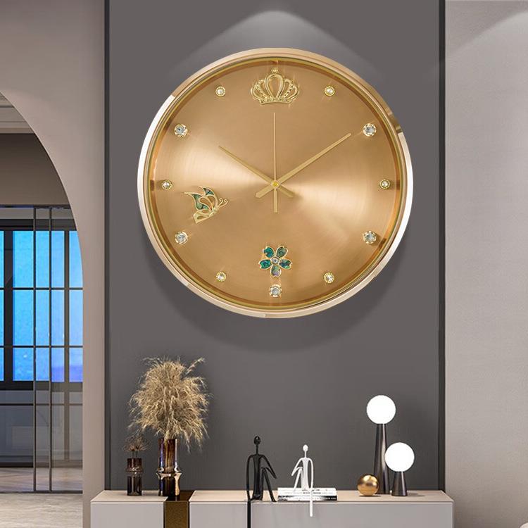 轻奢时尚创意客厅钟表网红餐桌挂墙时钟现代简约圆形静音石英钟