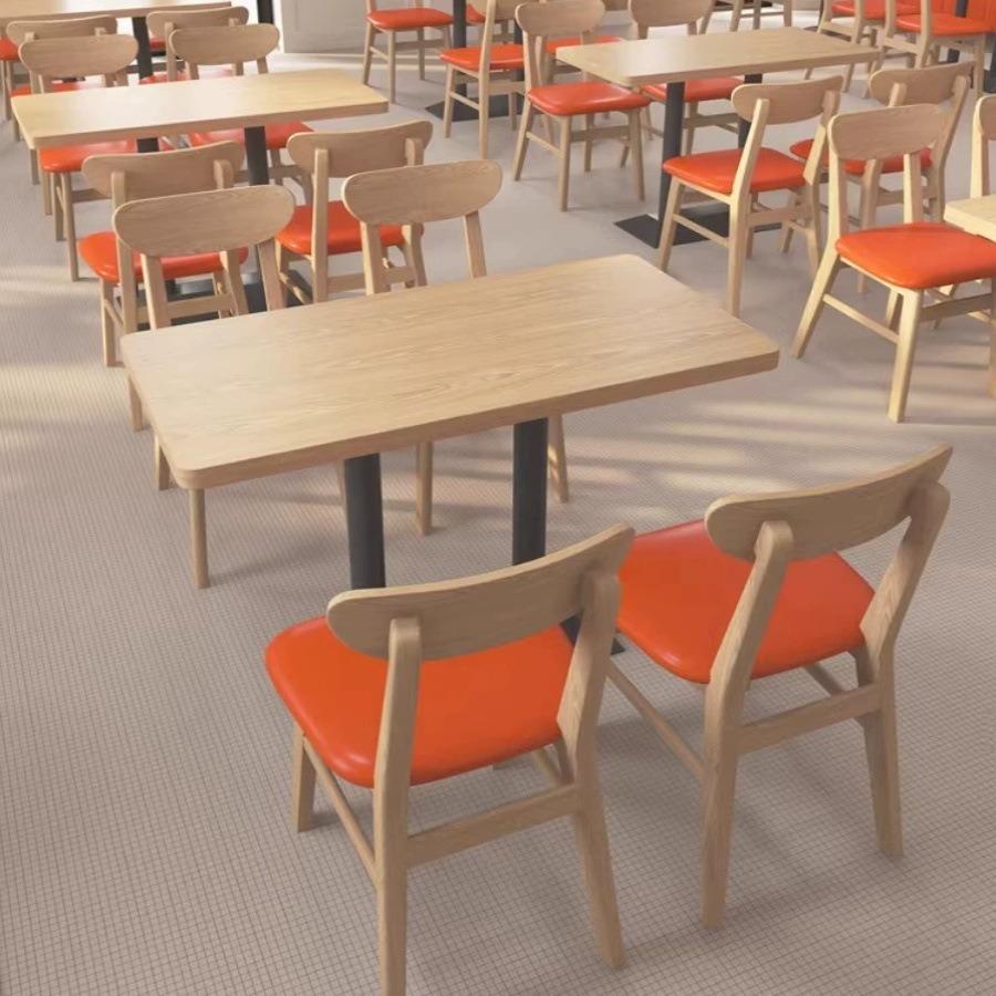 奶茶店桌椅组合小吃甜品汉堡快餐麻辣烫面馆卡座沙发实木餐椅商用