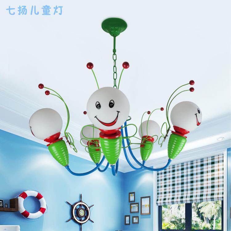 led创意吊灯儿童房间书房幼儿园护眼阅读现代E27吊灯