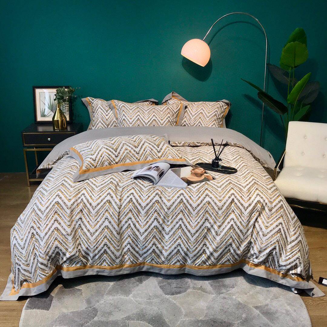 轻奢秋冬100支全棉磨毛四件套美式纯棉加厚长绒棉床单1.8床上用品