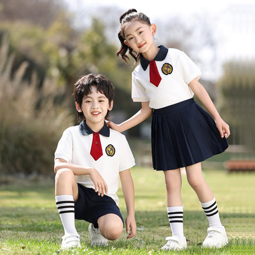 幼儿园园服夏季新款毕业照班服纯棉短袖运动会套装小学生校服夏装