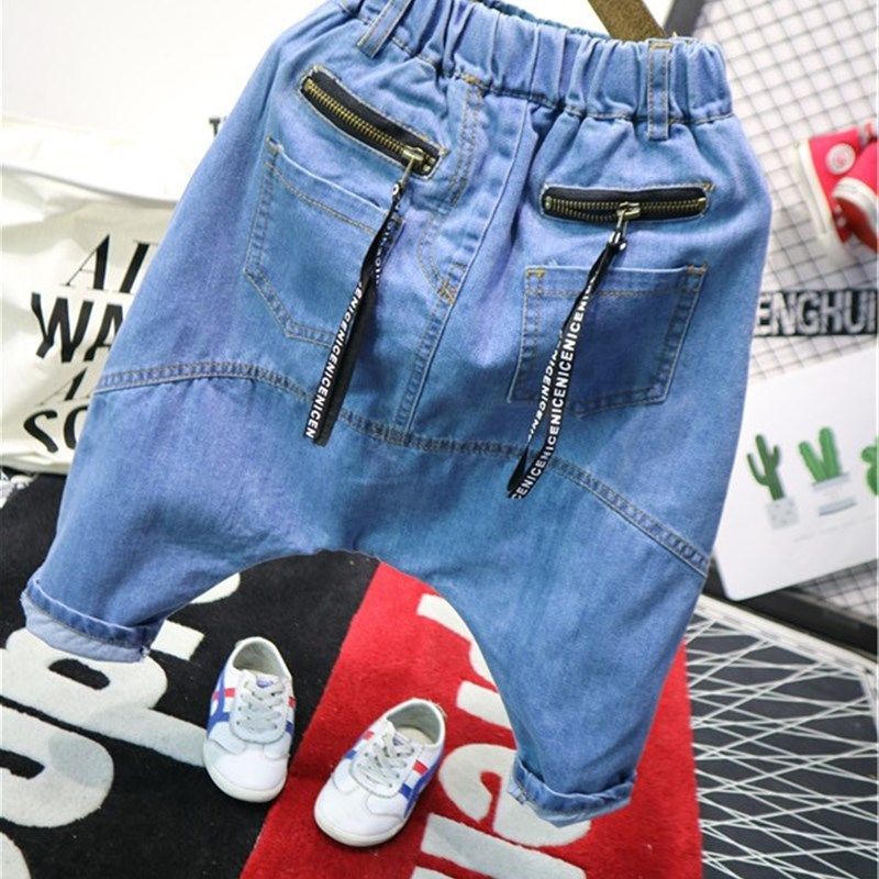 男童牛仔裤春2022新款宝宝秋3儿童长裤宽松休闲跨裤5哈伦裤大屁屁,童装/婴儿装/亲子装,裤子,淘宝优惠券,粉丝福利购,淘宝优惠卷