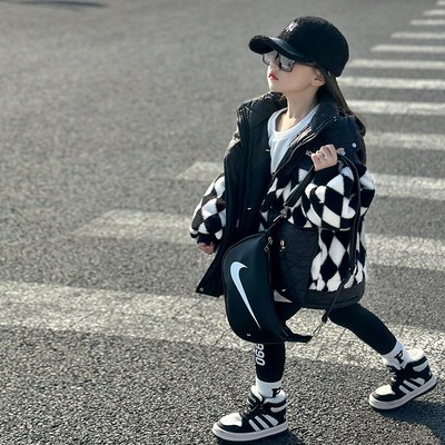 66公主女童棉服冬装2024新款洋气小女孩棉袄冬季儿童棉衣外套加厚