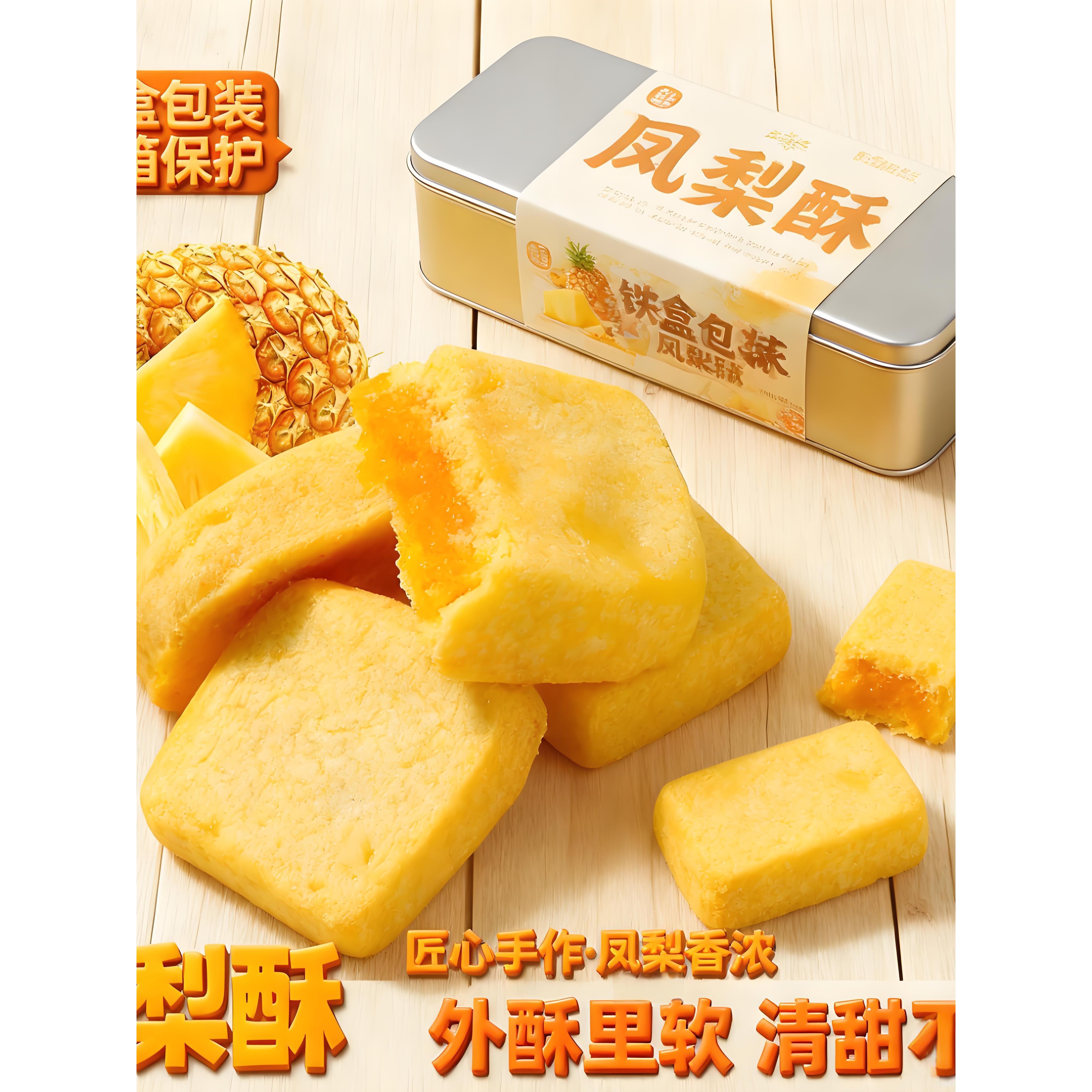 凤梨酥怀旧铁盒装台湾特色软糯香甜伴手礼中式糕点零食小点心茶点