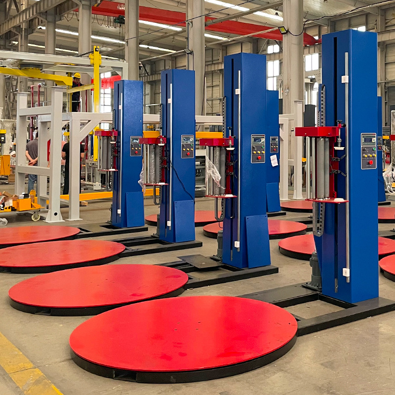 电动压顶托盘缠膜机 全自动缠绕机 tp1650f-l 预拉伸膜架包装机