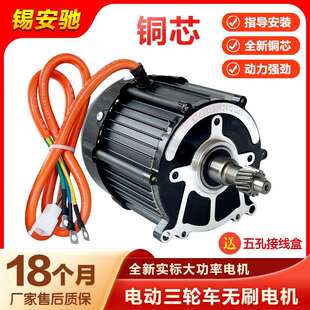 电动三轮车电机48v800w1200w瓦马达直流无刷电机60v1000w配件16齿