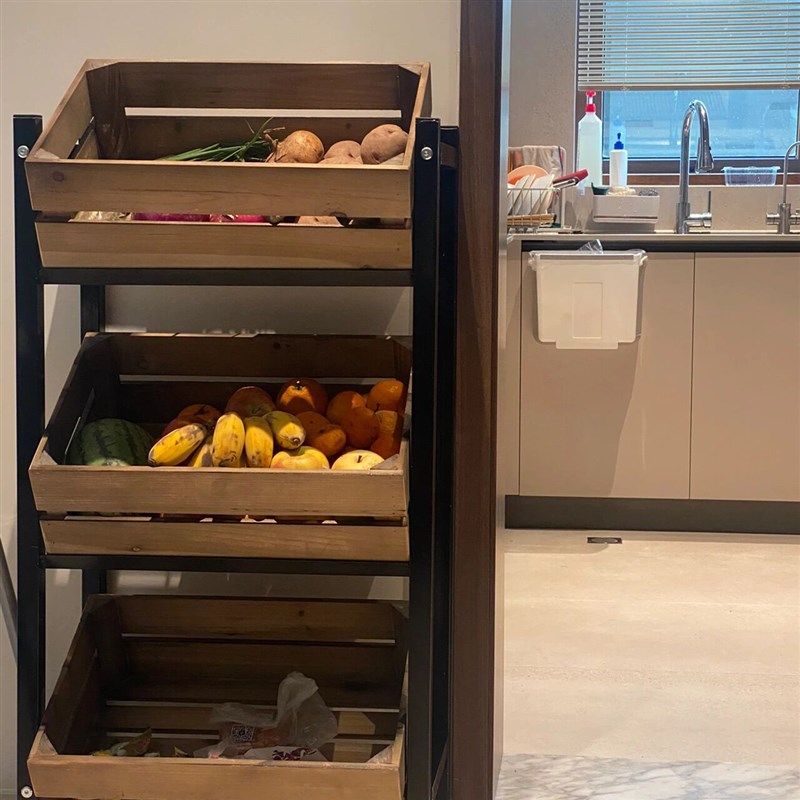 实木置物架 厨房家用多功能收纳落地多层水果蔬菜收纳架菜篮定制,商业/办公家具,水果架,淘宝优惠券,粉丝福利购,淘宝优惠卷