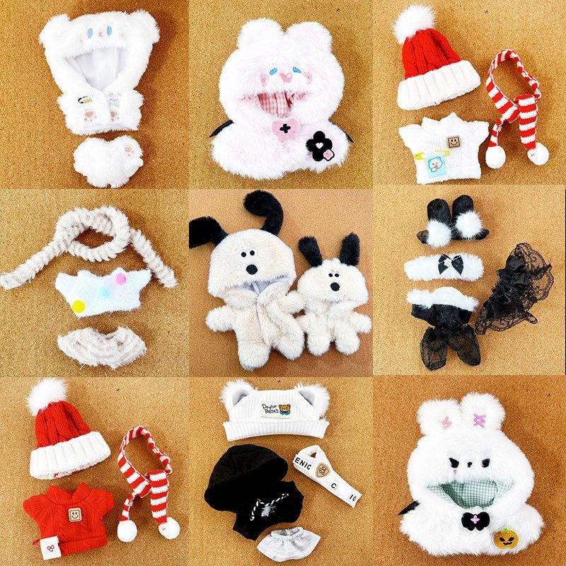 现货10cm娃衣可爱冬季新年毛衣围巾连体衣玩偶棉花娃娃换装配饰,模玩/动漫/周边/娃圈三坑/桌游,棉花娃娃/毛绒玩具娃衣,淘宝优惠券,粉丝福利购,淘宝优惠卷