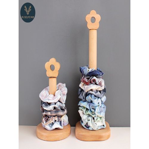 日式榉木发箍收纳展示架创意桌面首饰头饰收纳架子发圈头绳置物架