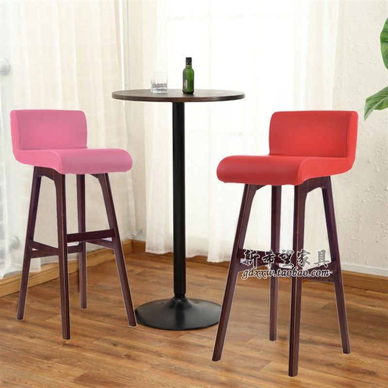 美式复古吧台椅创意实木酒吧凳高脚前台收银吧椅简约时尚家用餐椅,商业/办公家具,酒吧椅,淘宝优惠券,粉丝福利购,淘宝优惠卷