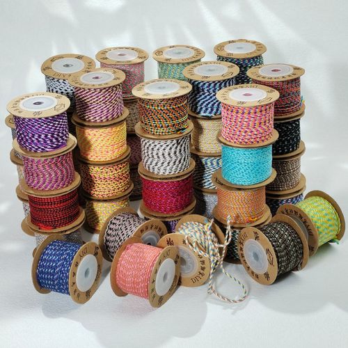 2mm五彩棉绳20米三花线四季绳手链编织文玩流苏穗子DIY佛珠手串绳