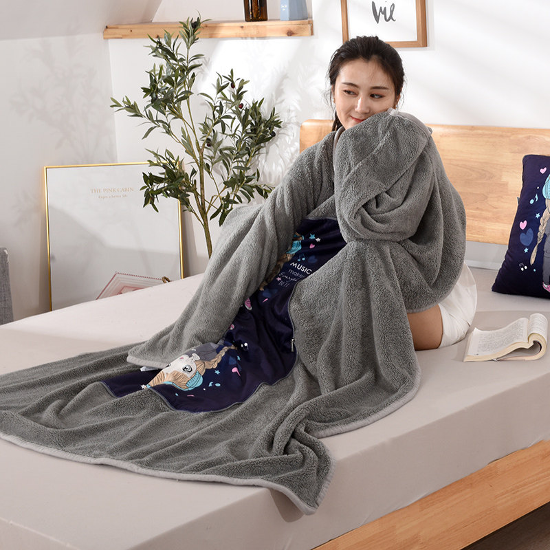 办公室汽车抱枕被子两用毛毯懒人带袖毯子可以穿在身上加厚保暖,床上用品,化纤被,淘宝优惠券,粉丝福利购,淘宝优惠卷