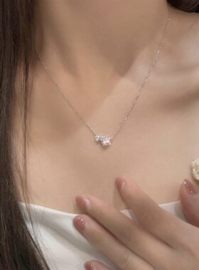 心心相依项链轻奢小众925银女纯银 爱心女款2024新款爆款生日礼物