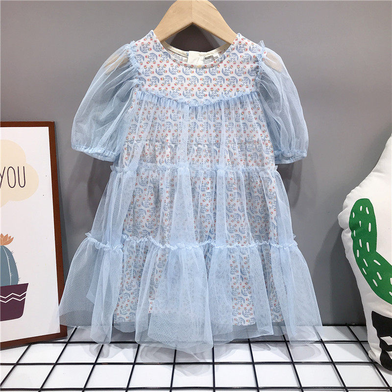 原D阿路小雨伞童装夏款女童纱纱连衣裙淑女长裙礼服裙子韩版童裙