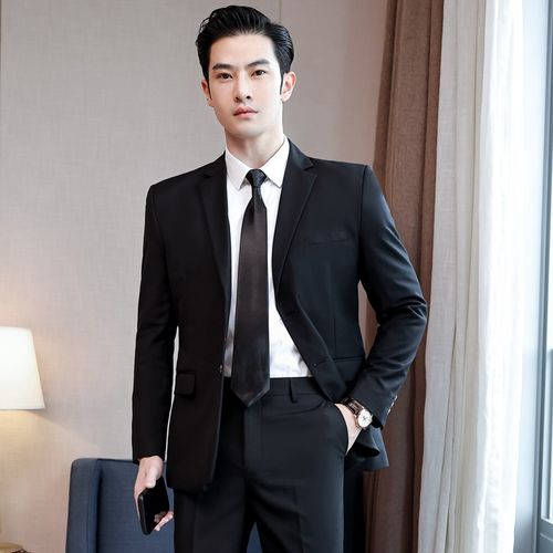 西服套装男士韩版休闲商务正装修身伴郎新郎结婚礼服免烫西装套装