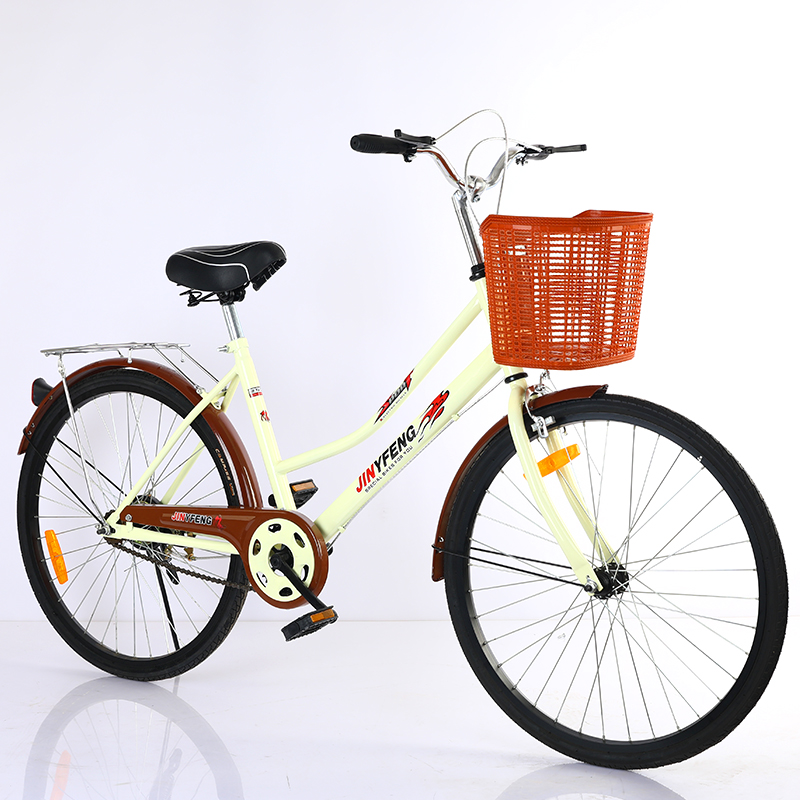 轻便实心胎自行车女式男成年大人学生24寸免充P气上X班通勤代步单