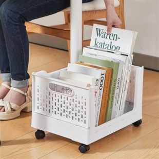 学生桌下书包收纳滑轮书桌箱教室书箱带轮课桌P箱子装书本筐神器