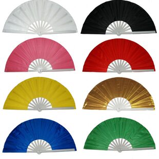 泊宁1尺一尺白色塑料骨扇功夫太极扇表演扇健身扇晨操扇响扇彩色